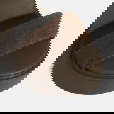  Kadın Kahve Ayarlanabilir Tokalı Deri Detaylı Dolgu Topuklu Süet Sandalet
