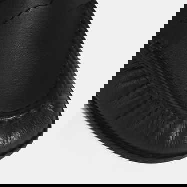  Kadın Siyah Slip-On Deri Loafer