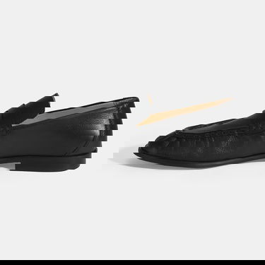  Kadın Siyah Slip-On Deri Loafer