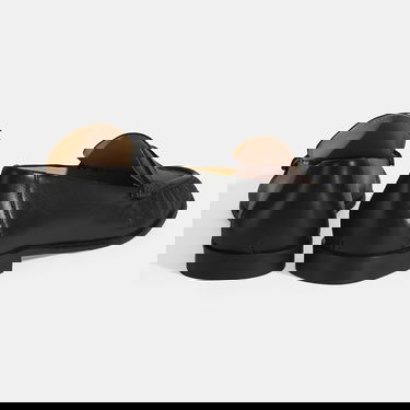  Kadın Siyah Slip-On Deri Loafer