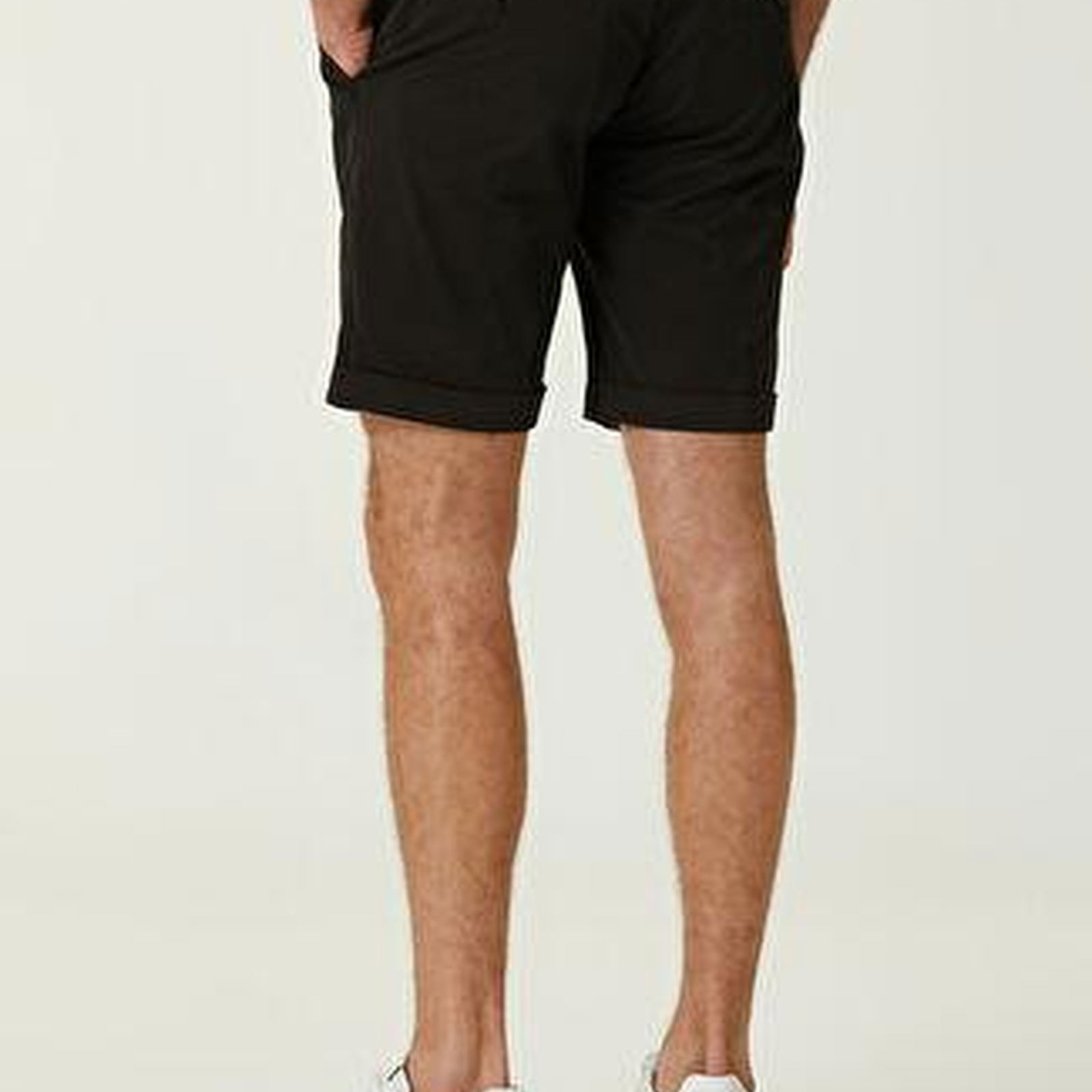 Slim Fit Siyah Twill Şort