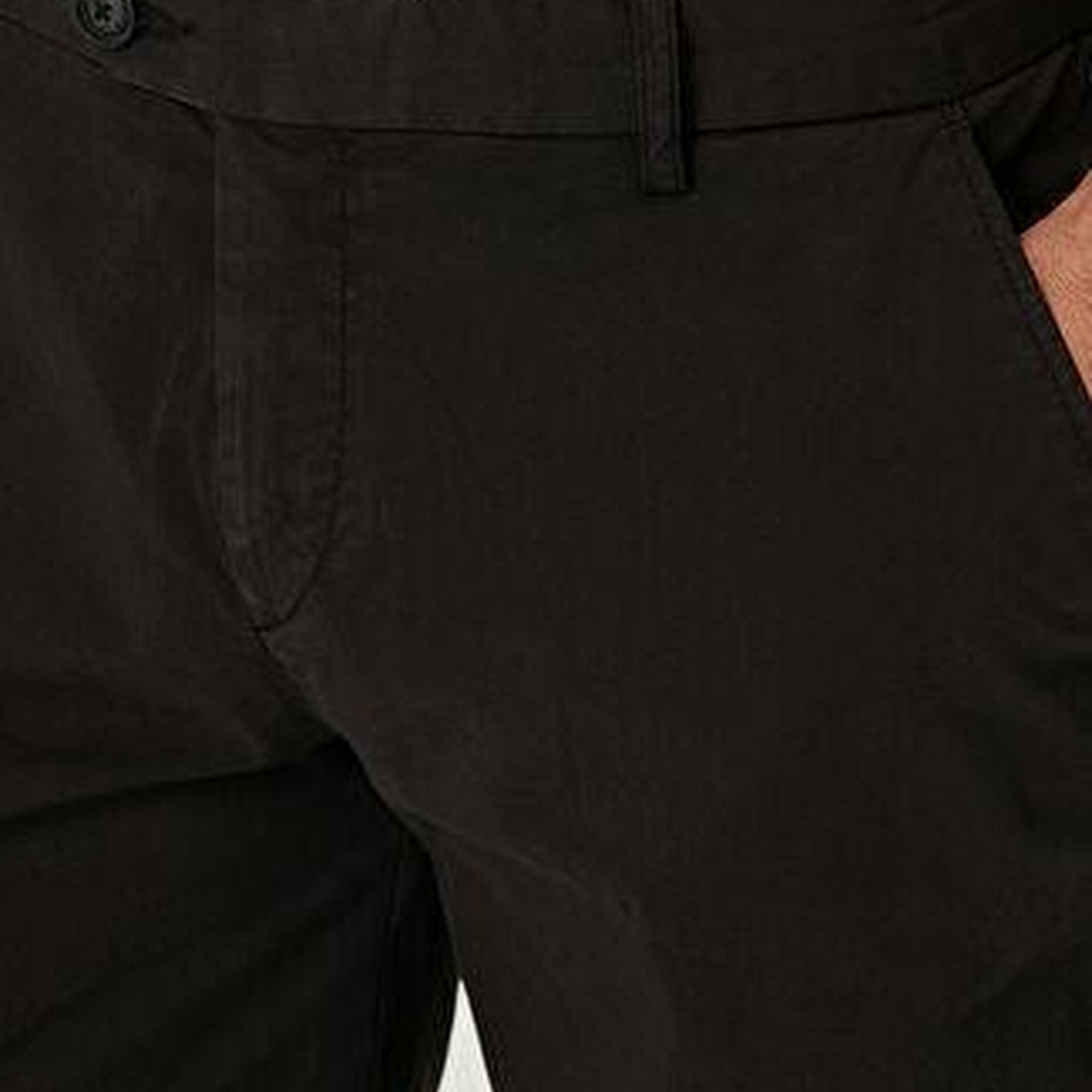 Slim Fit Siyah Twill Şort