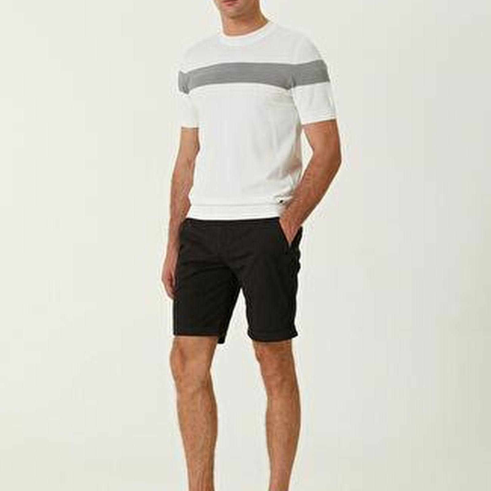 Slim Fit Siyah Twill Şort