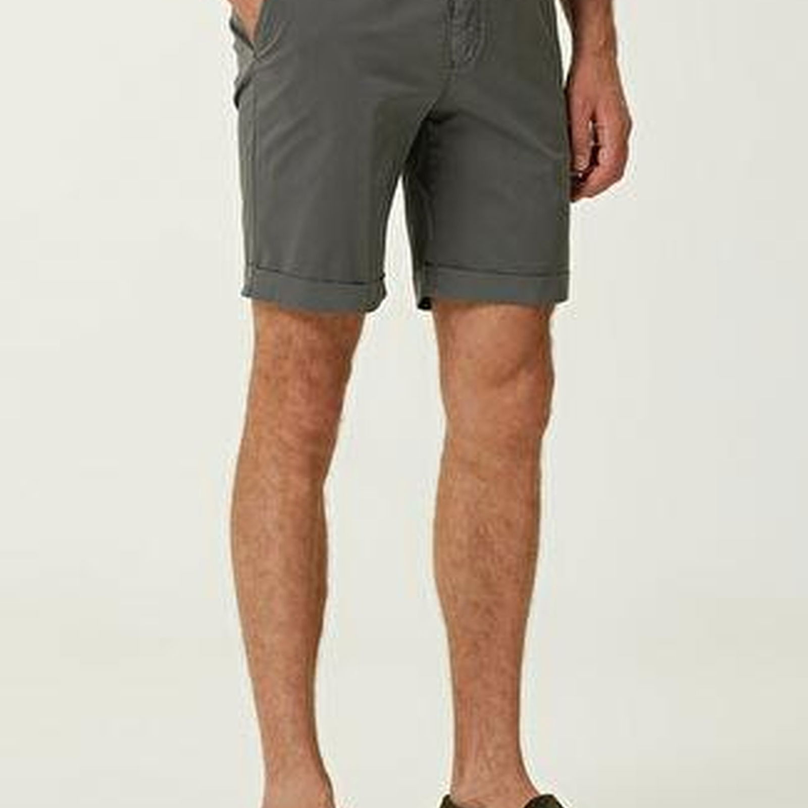 Slim Fit Antrasit Twill Şort