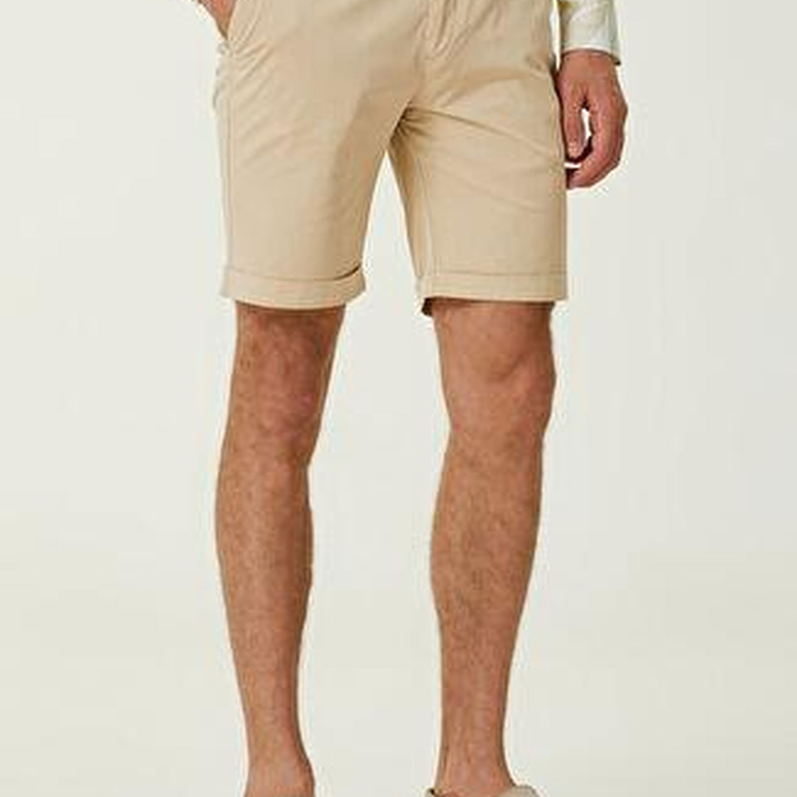 Slim Fit Bej Twill Şort
