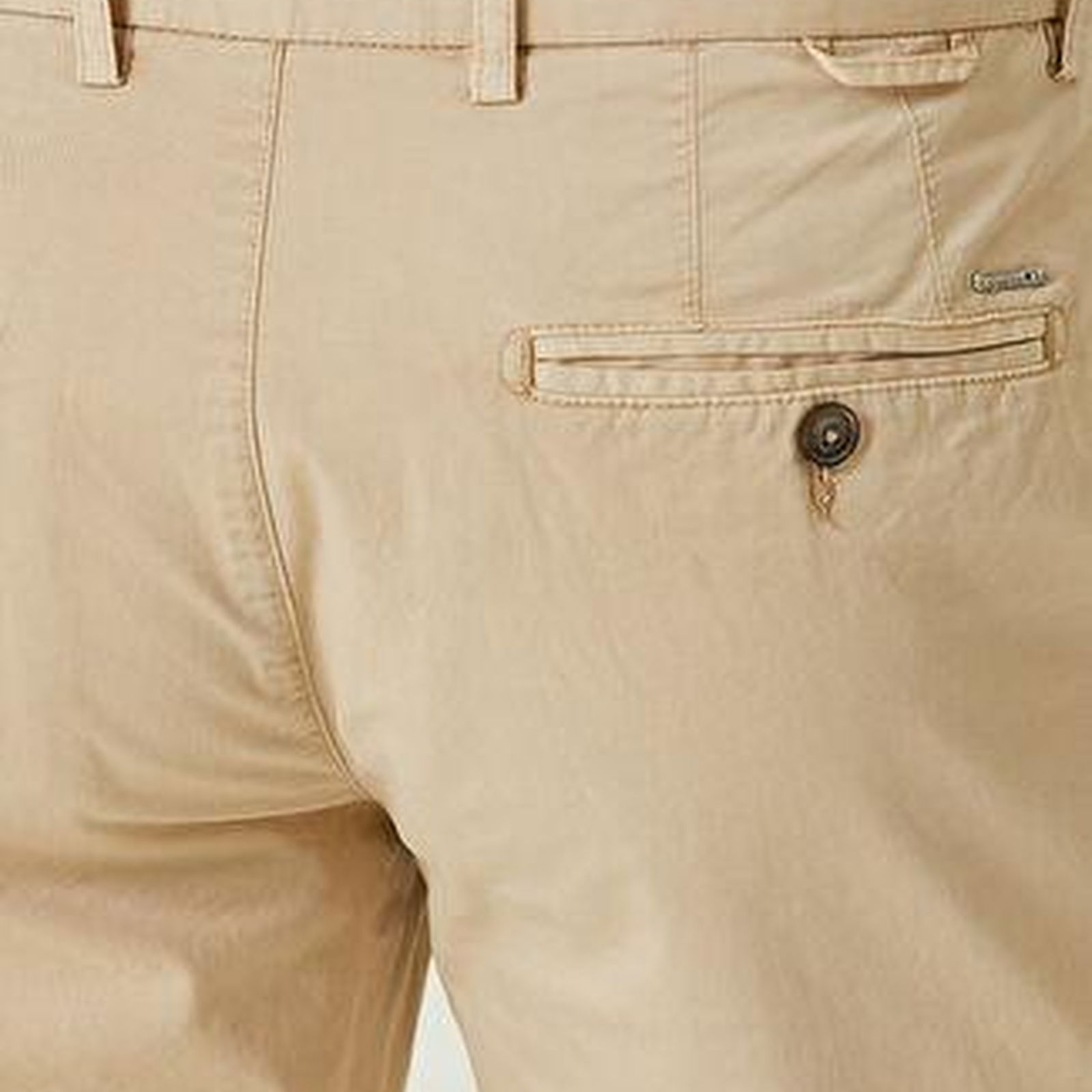 Slim Fit Bej Twill Şort