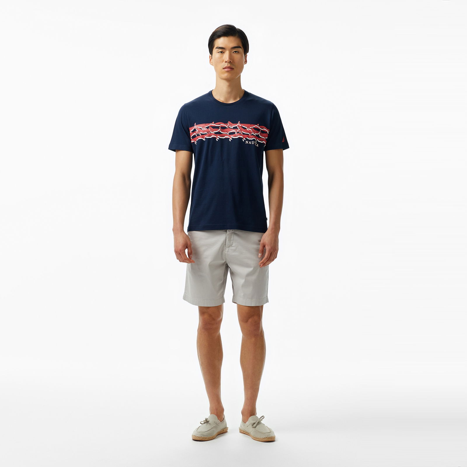 Nautica Erkek Lacivert Regular Fit Baskılı T-Shirt