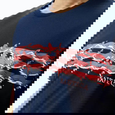  Nautica Erkek Lacivert Regular Fit Baskılı T-Shirt