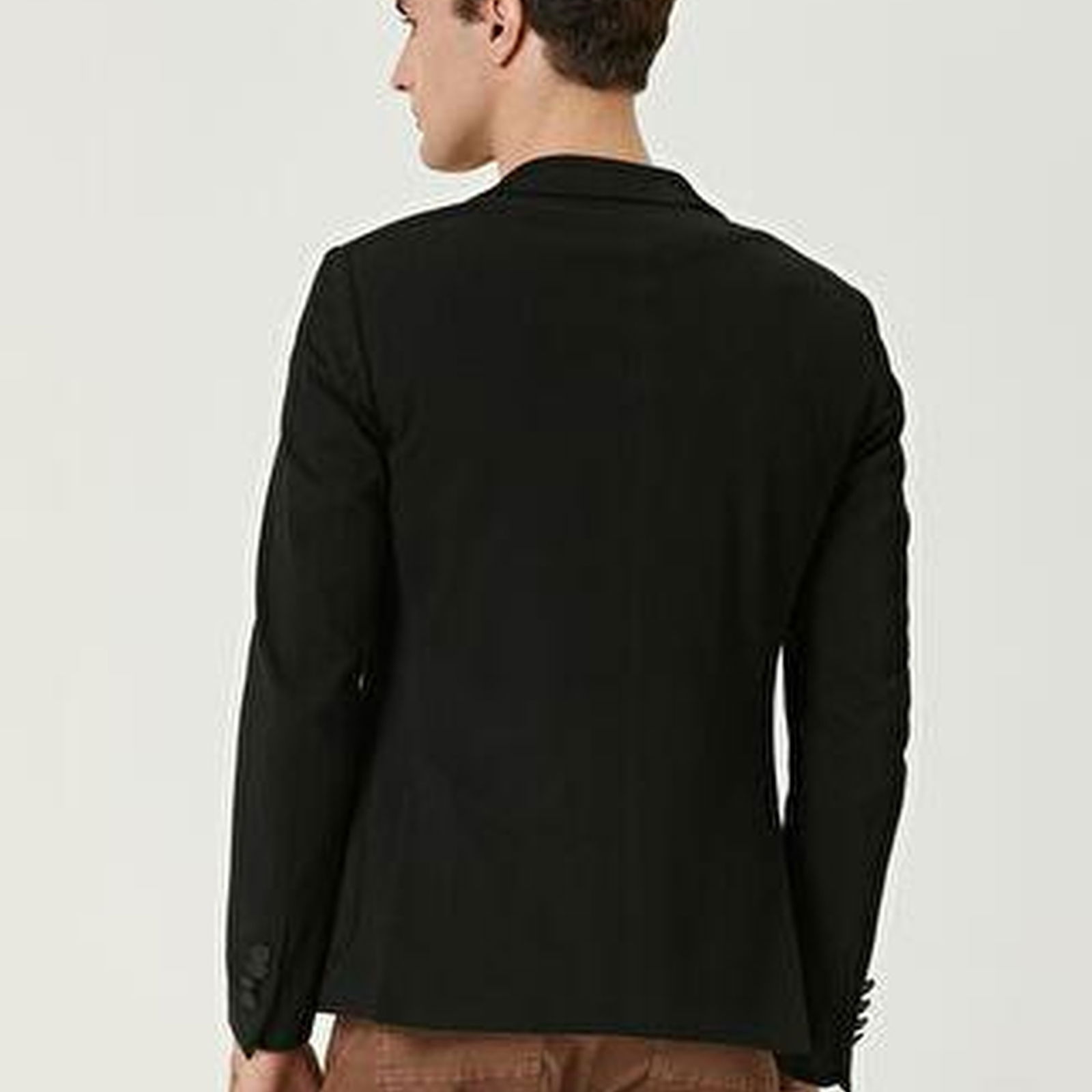 Siyah Petek Dokulu Blazer