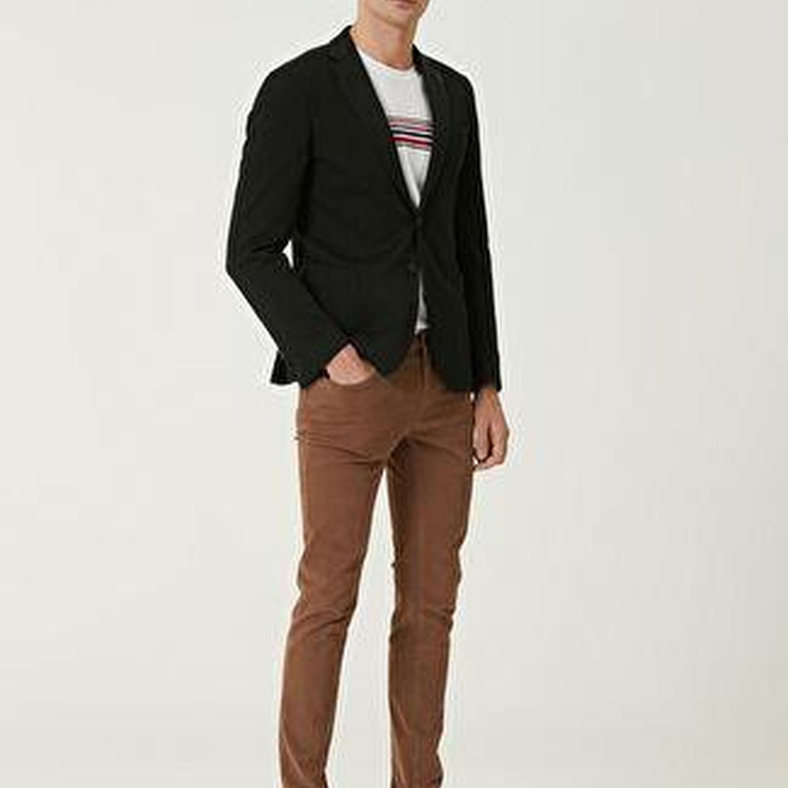 Siyah Petek Dokulu Blazer