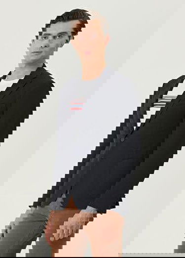  Lacivert Petek Dokulu Blazer