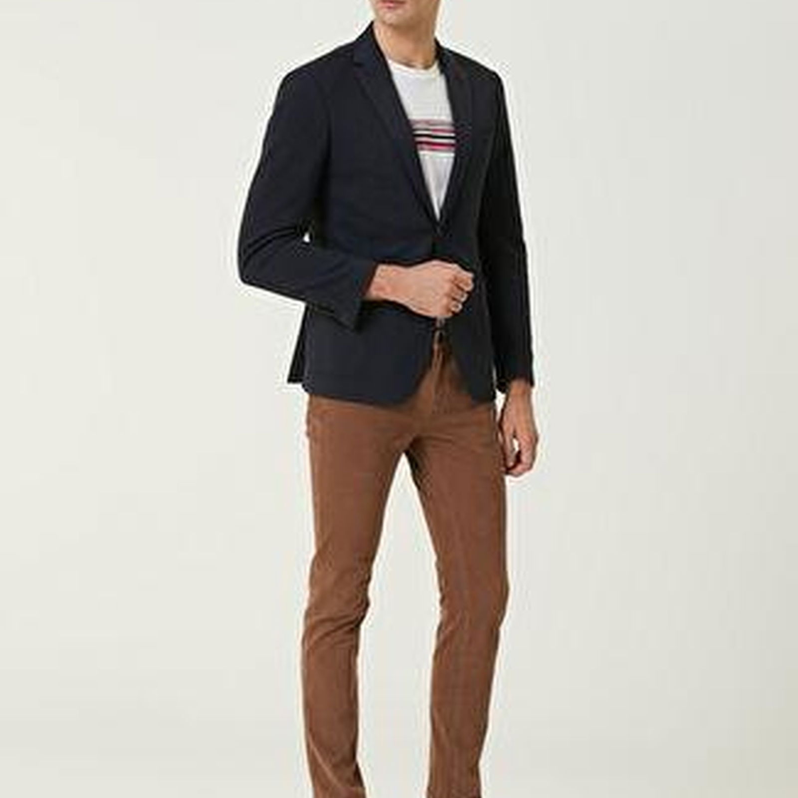 Lacivert Petek Dokulu Blazer