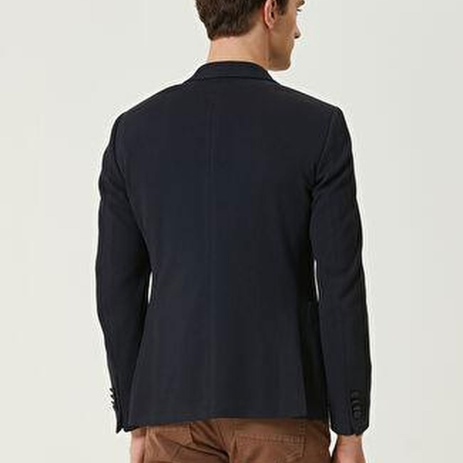 Lacivert Petek Dokulu Blazer