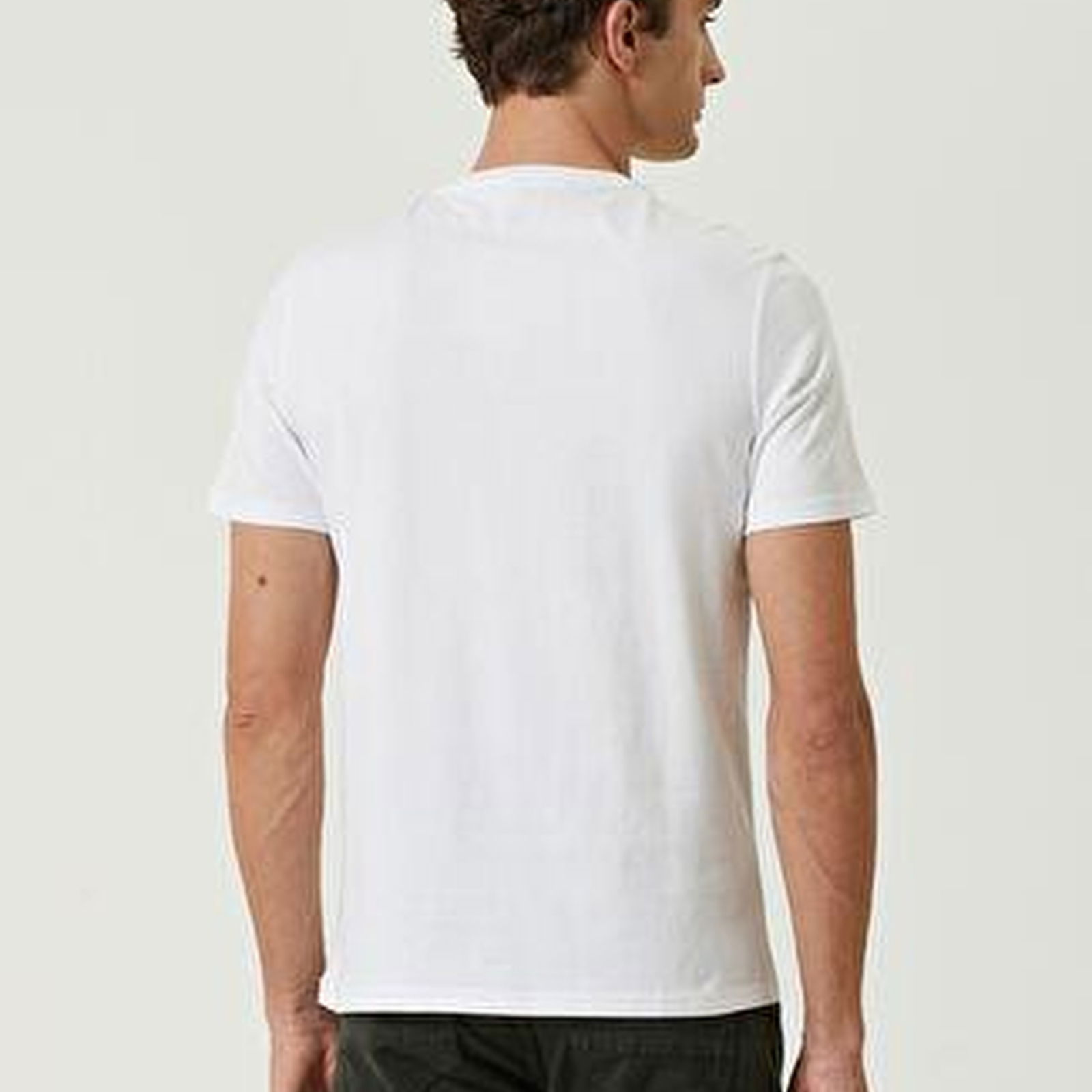 Beyaz Logo Baskılı T-shirt