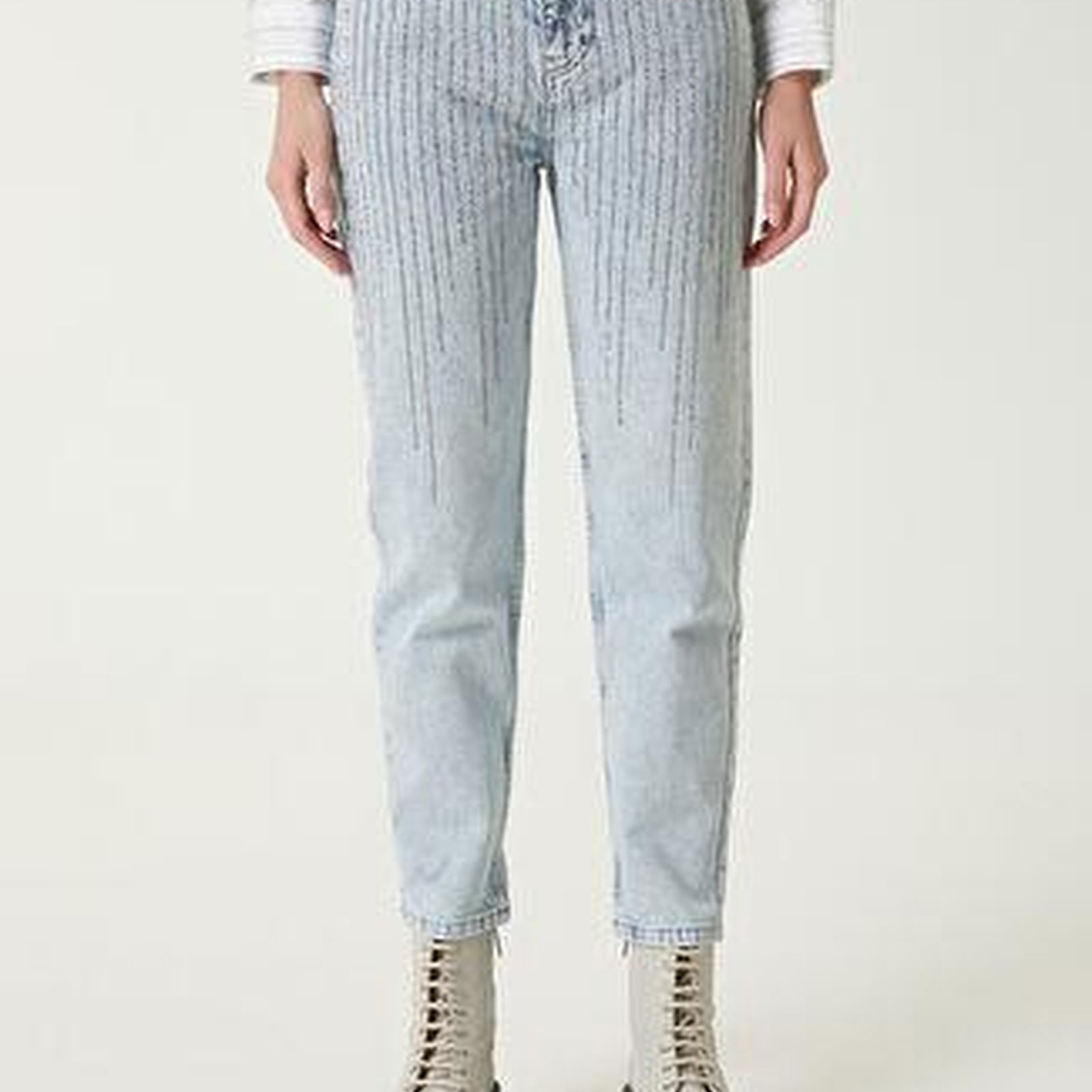 Mom Fit Mavi Hotfix Jean Pantolon