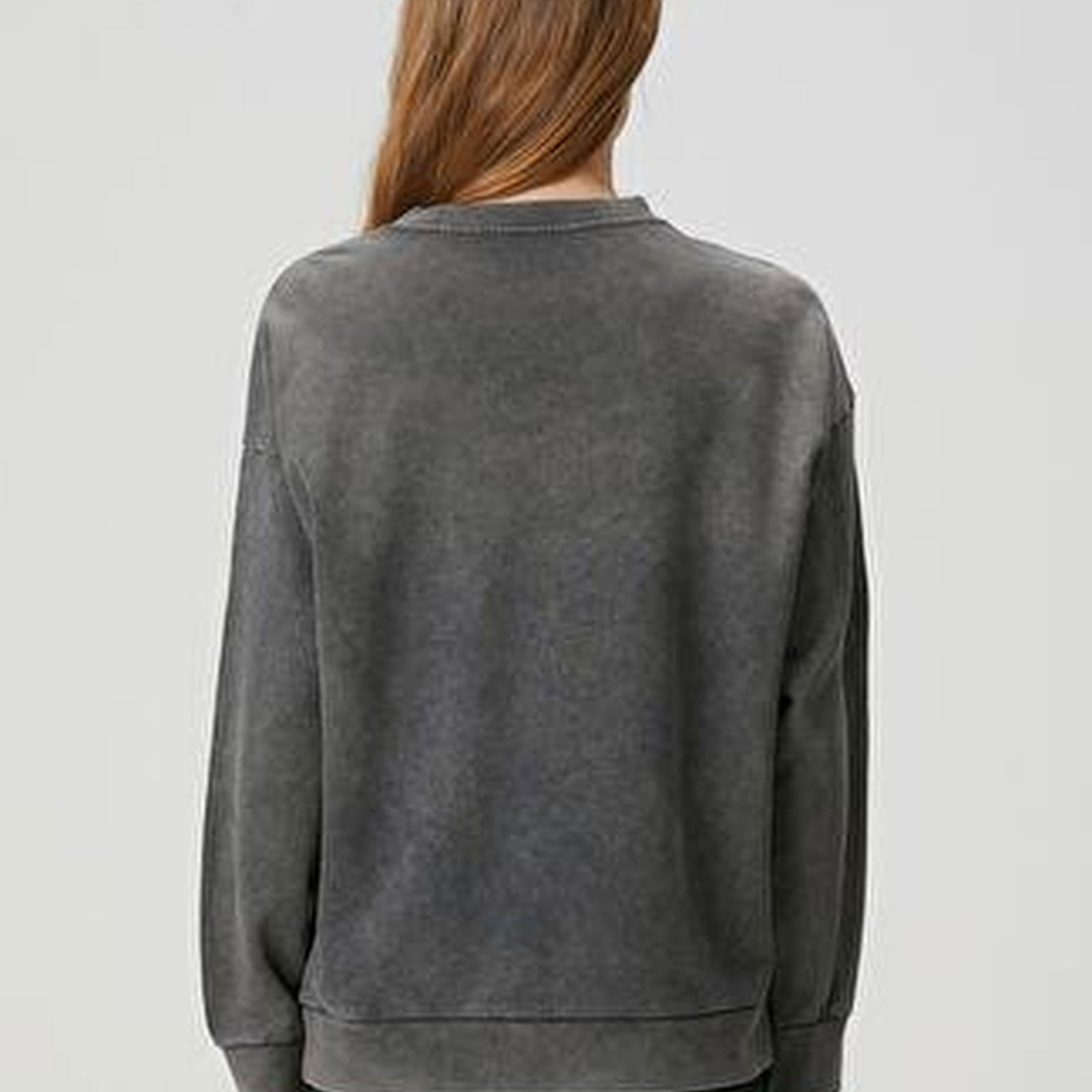 Antrasit Taş Detaylı Sweatshirt
