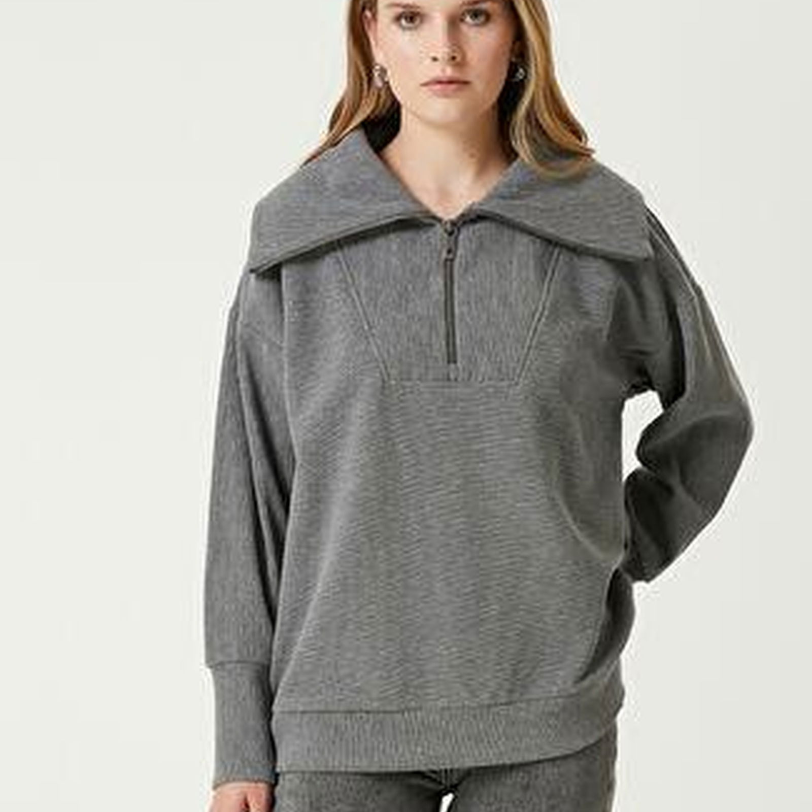 Gri Melanj Oversize Sweatshirt