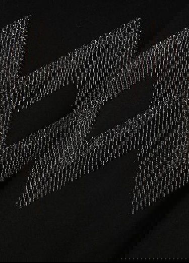  Siyah Zincir Detaylı Sweatshirt