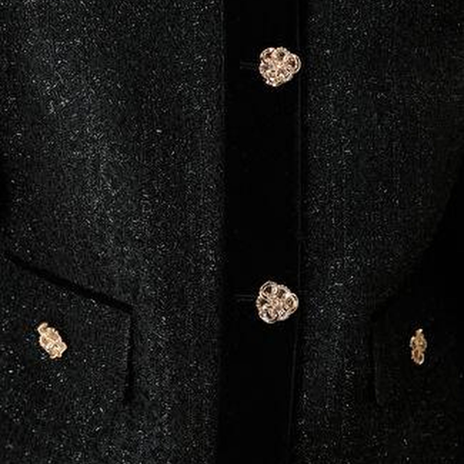 Siyah Simli Tweed Ceket