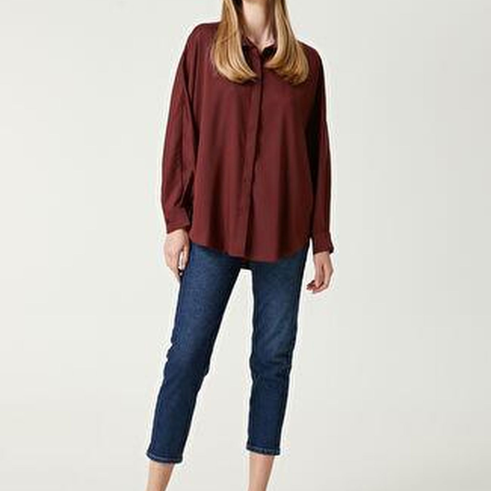 Bordo Twill Gömlek