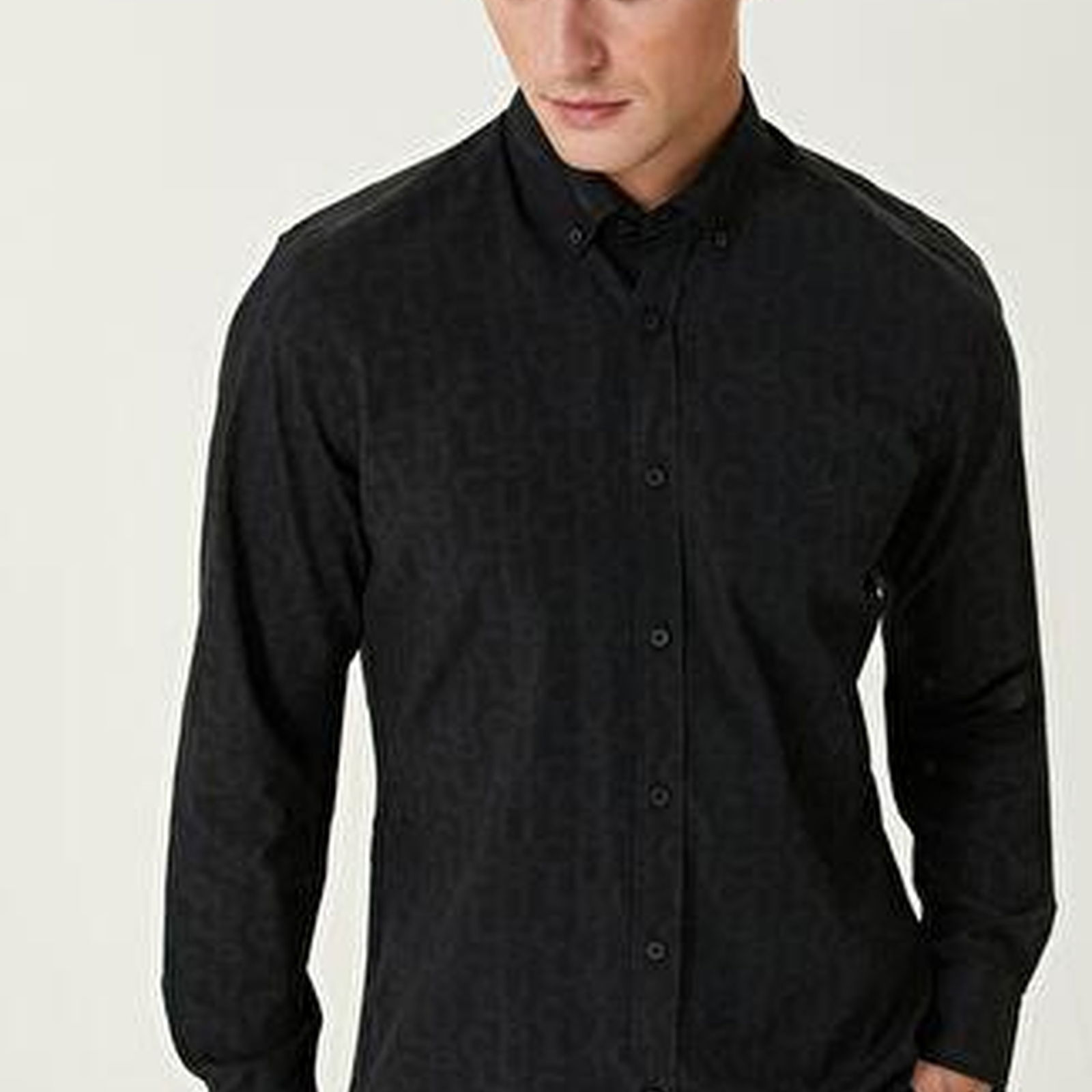 Slim Fit Siyah Gömlek