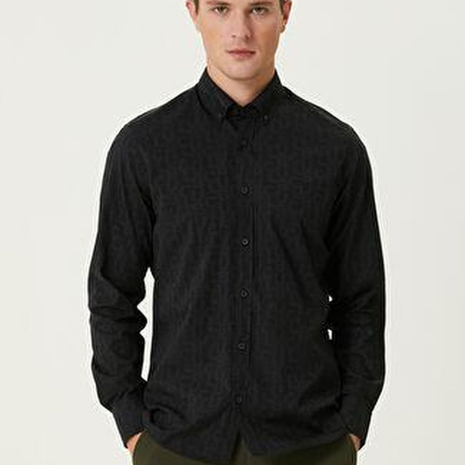 Slim Fit Siyah Gömlek