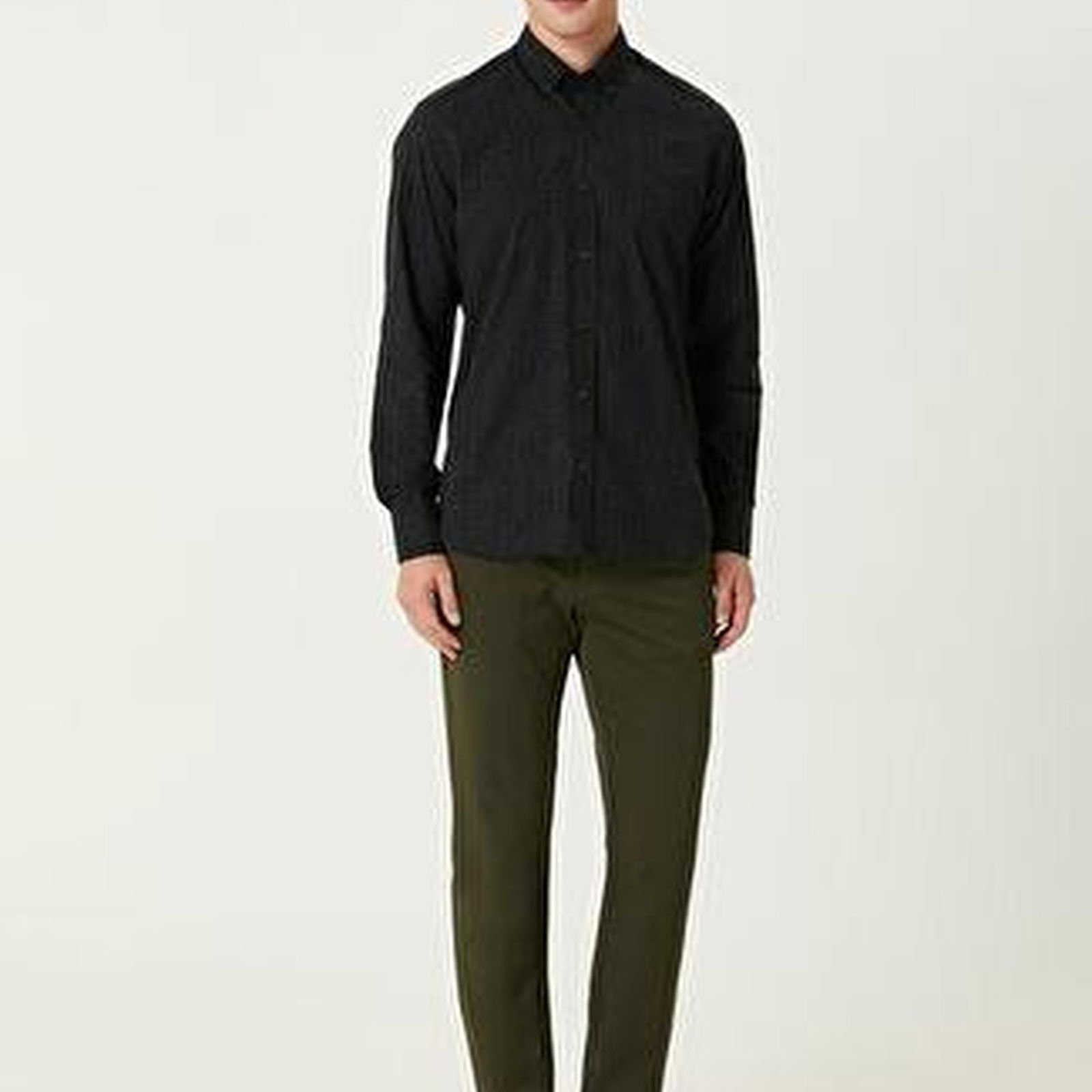 Slim Fit Siyah Gömlek