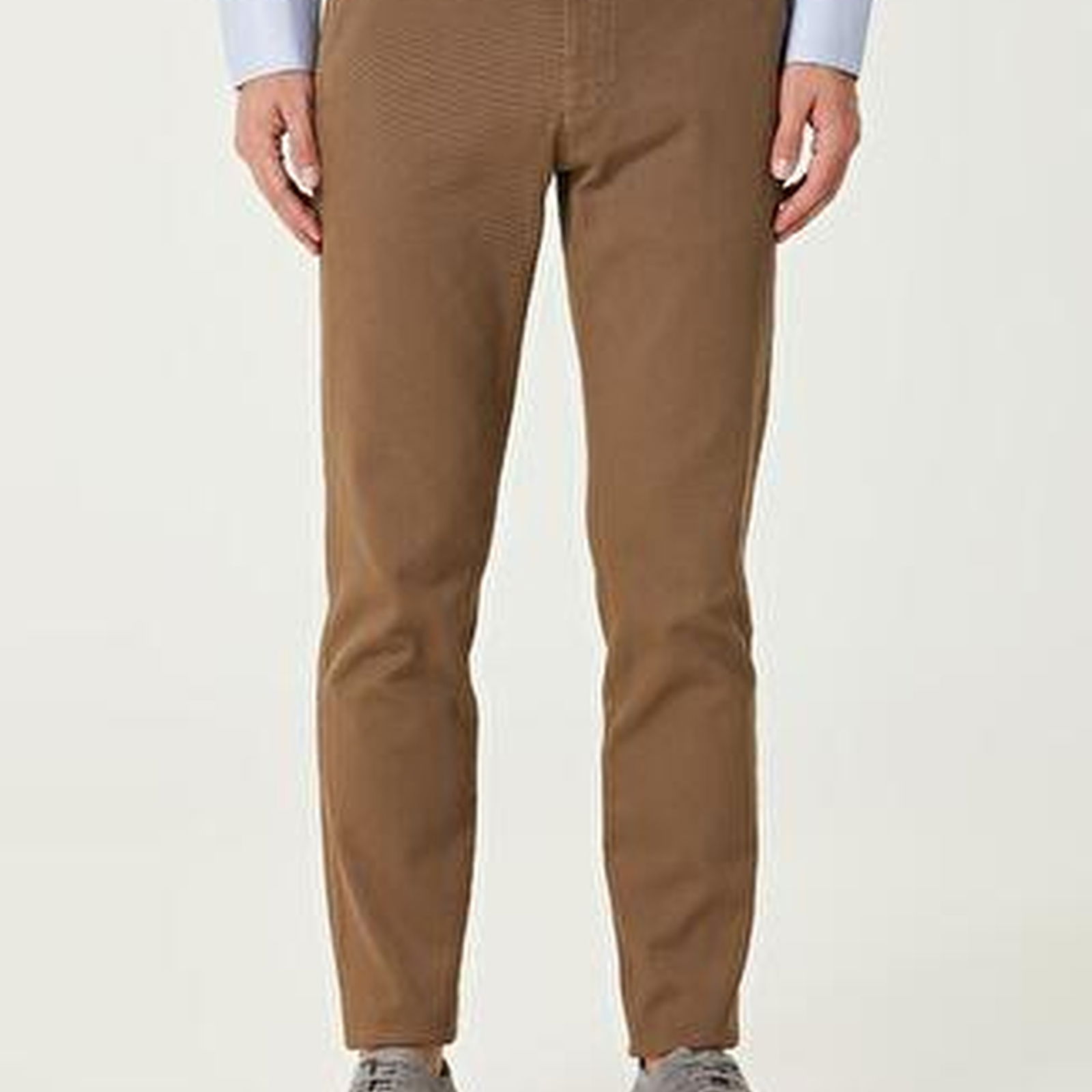 Slim Fit Vizon Twill Dokulu Chino Pantolon