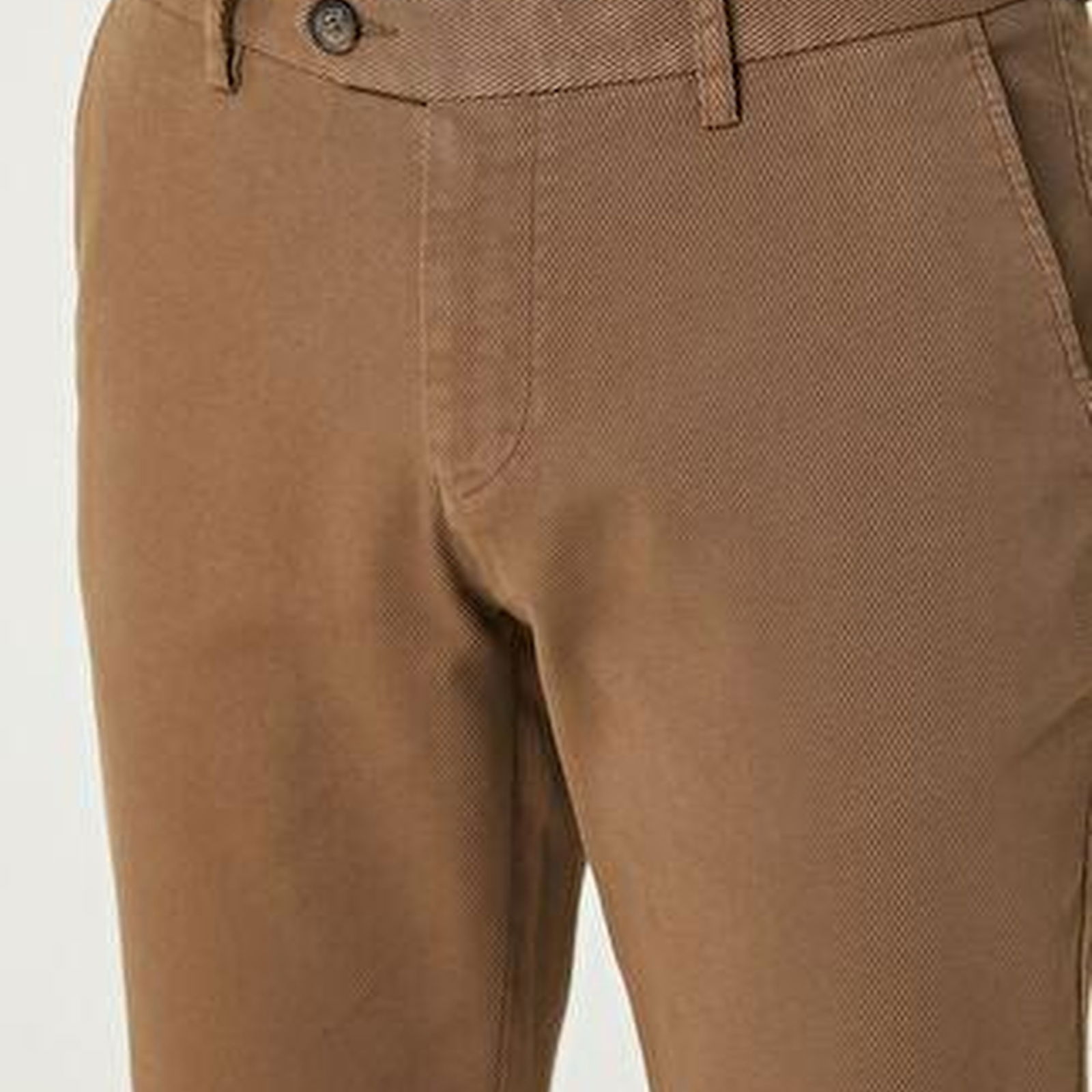 Slim Fit Vizon Twill Dokulu Chino Pantolon