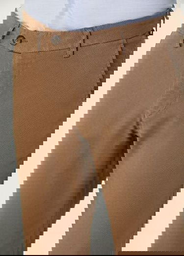  Slim Fit Vizon Twill Dokulu Chino Pantolon