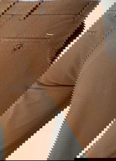  Slim Fit Vizon Twill Dokulu Chino Pantolon