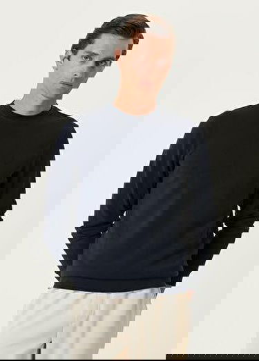  Lacivert Logo Detaylı Sweatshirt