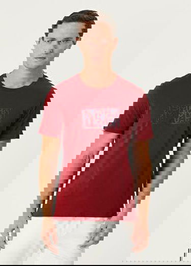  Bordo Baskılı T-shirt