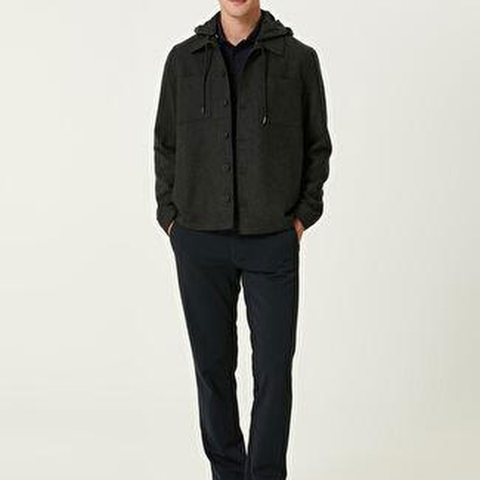 Comfort Fit Lacivert Polo Sweatshirt