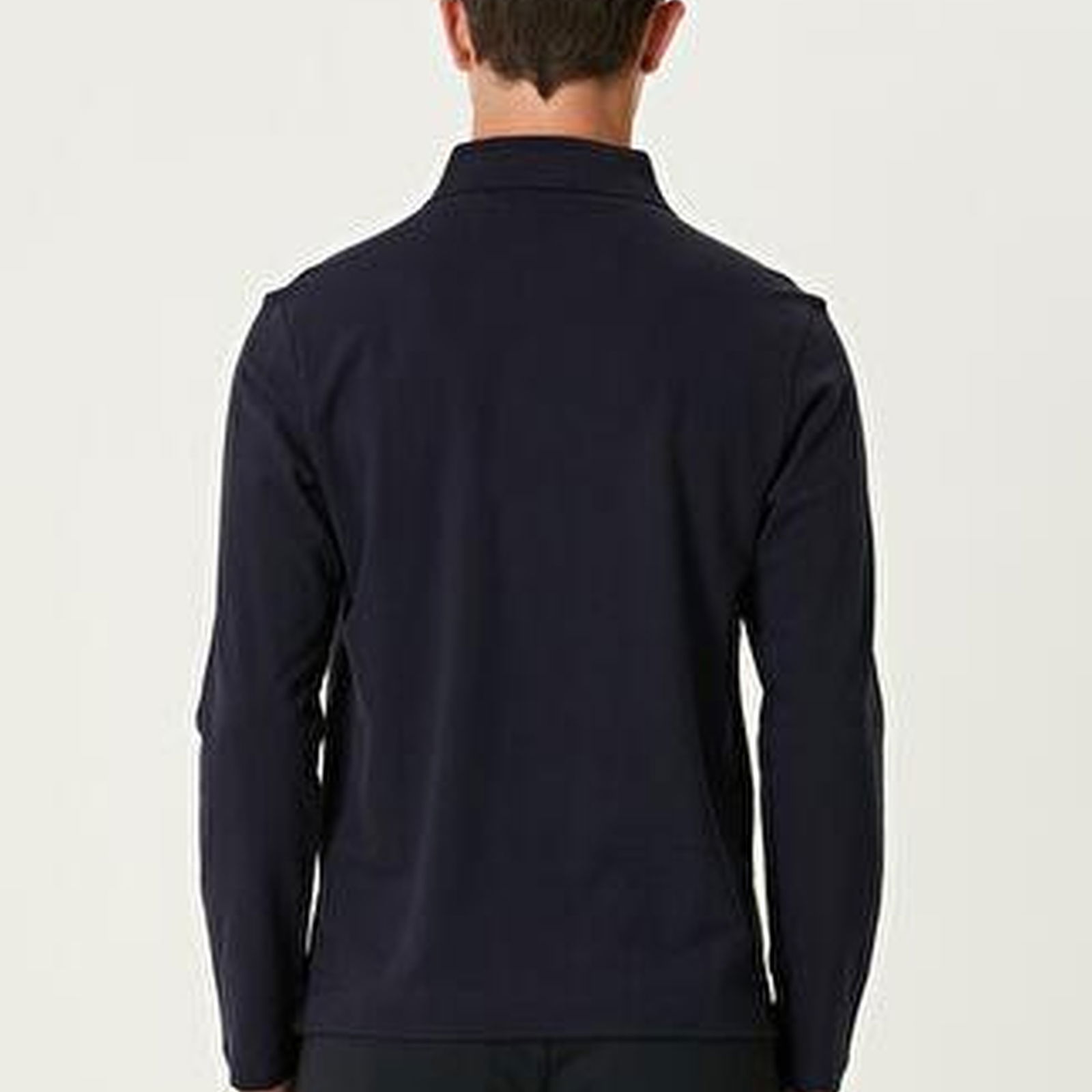 Comfort Fit Lacivert Polo Sweatshirt