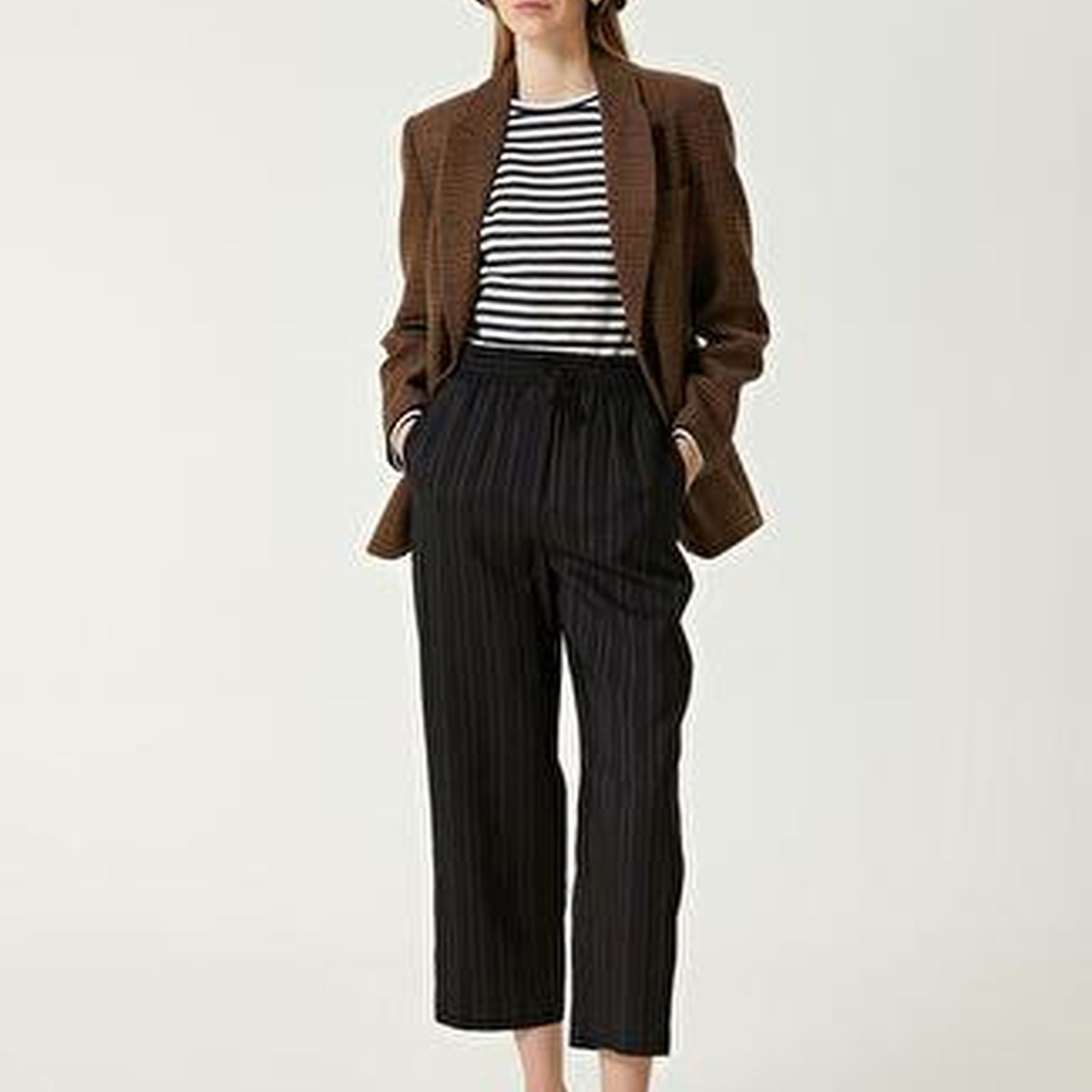 Lacivert Çizgili Pijama Pantolon
