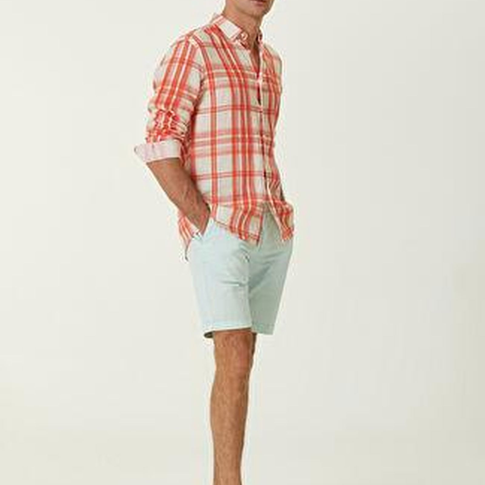 Slim Fit Turkuaz Twill Şort