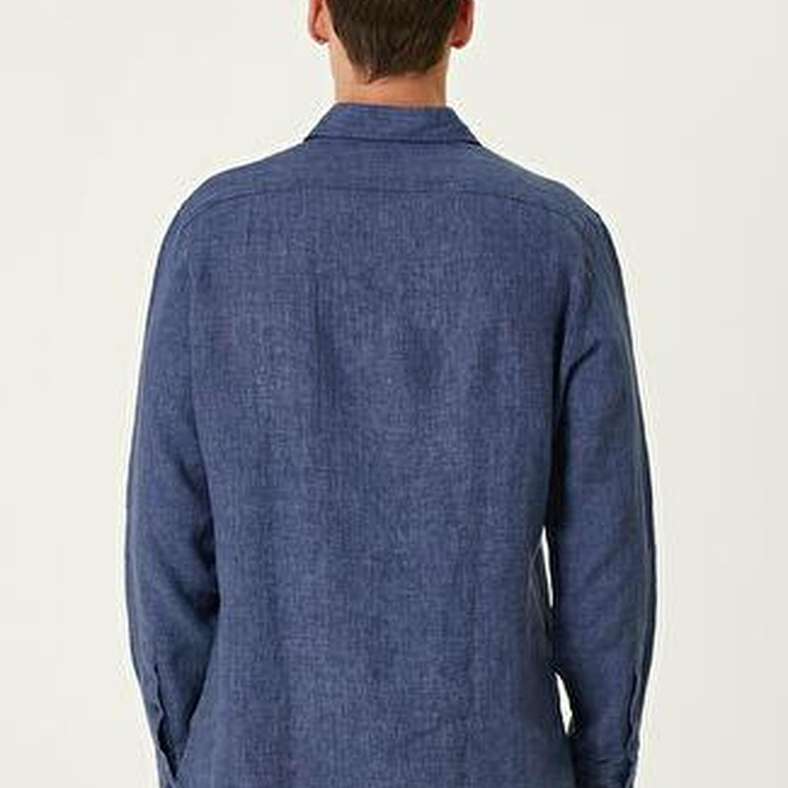 Comfort Fit Lacivert Keten Gömlek