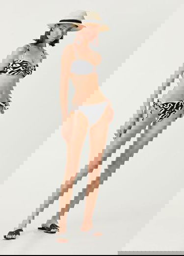  Siyah Beyaz Desenli Bikini Altı