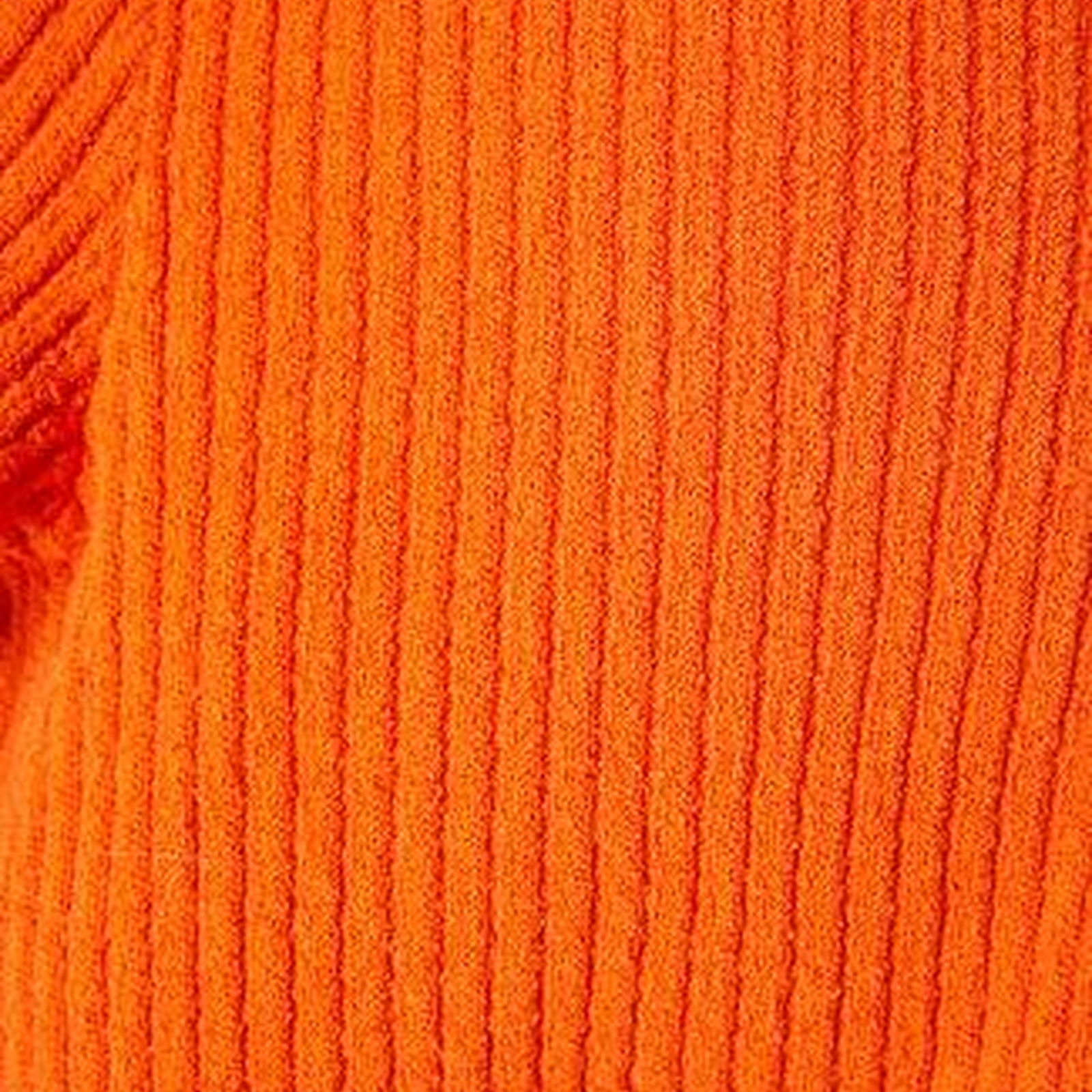 Turuncu Havlu Dokulu Crop Triko Hırka