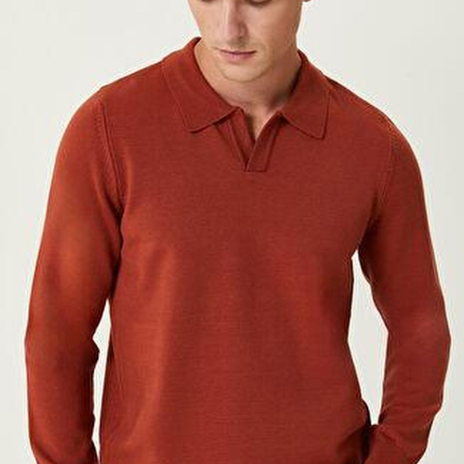 Turuncu Polo Yaka Triko
