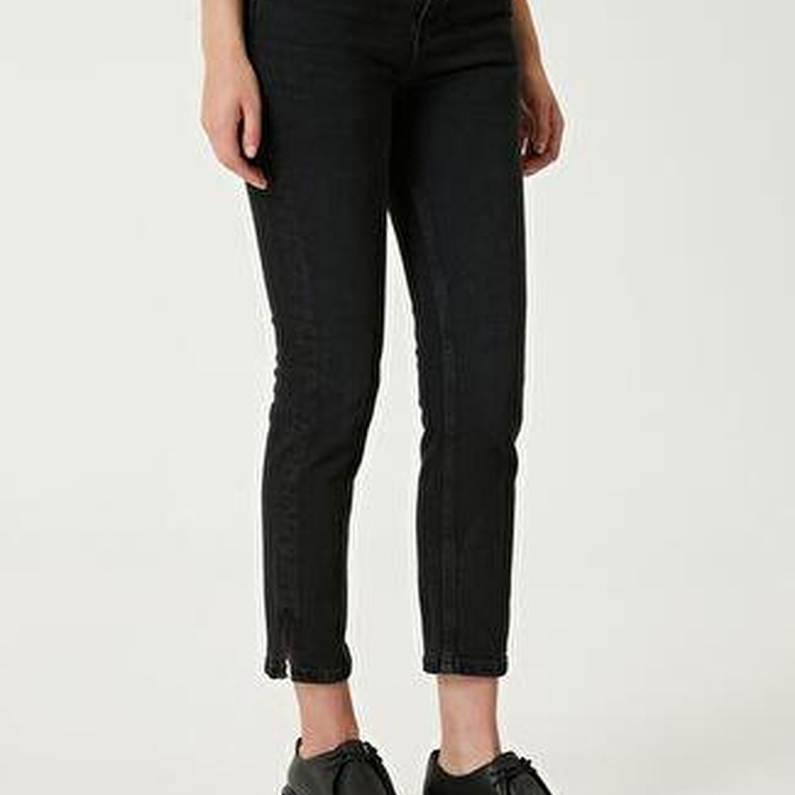 Slim Straight Fit Siyah Jean Pantolon