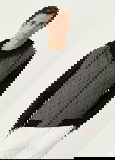  Siyah Kapüşonlu Çift Taraflı Jersey Yelek