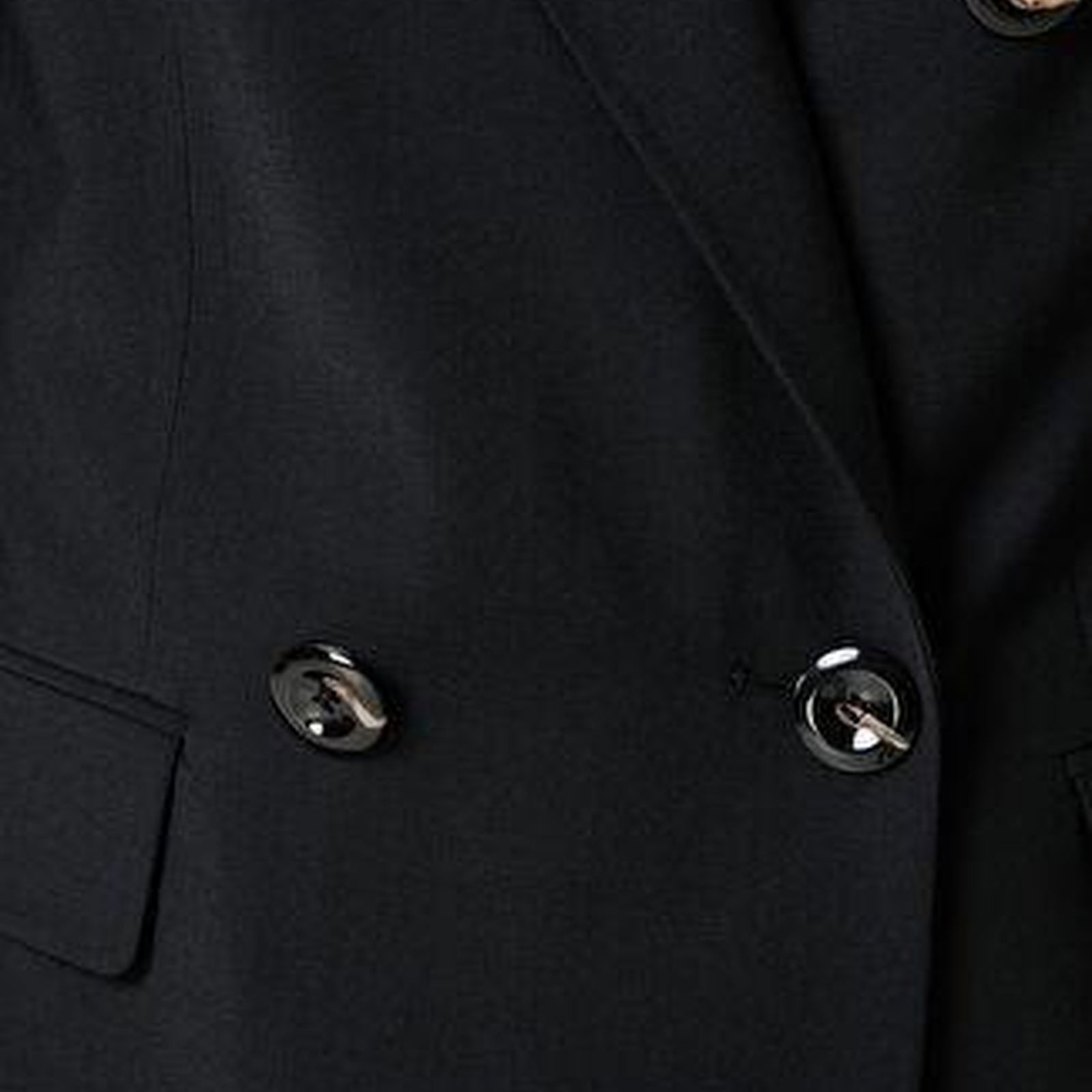 Siyah Kruvaze Blazer