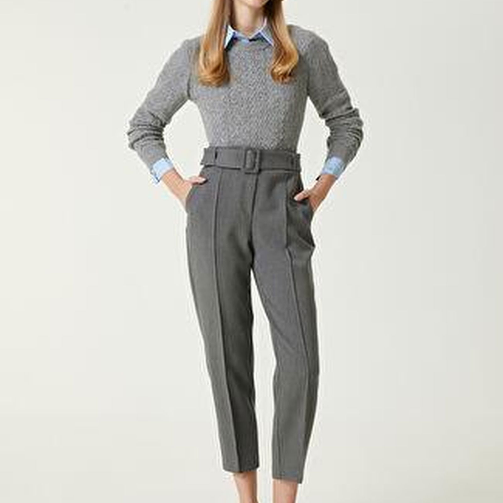 Mavi Crop Poplin Gömlek