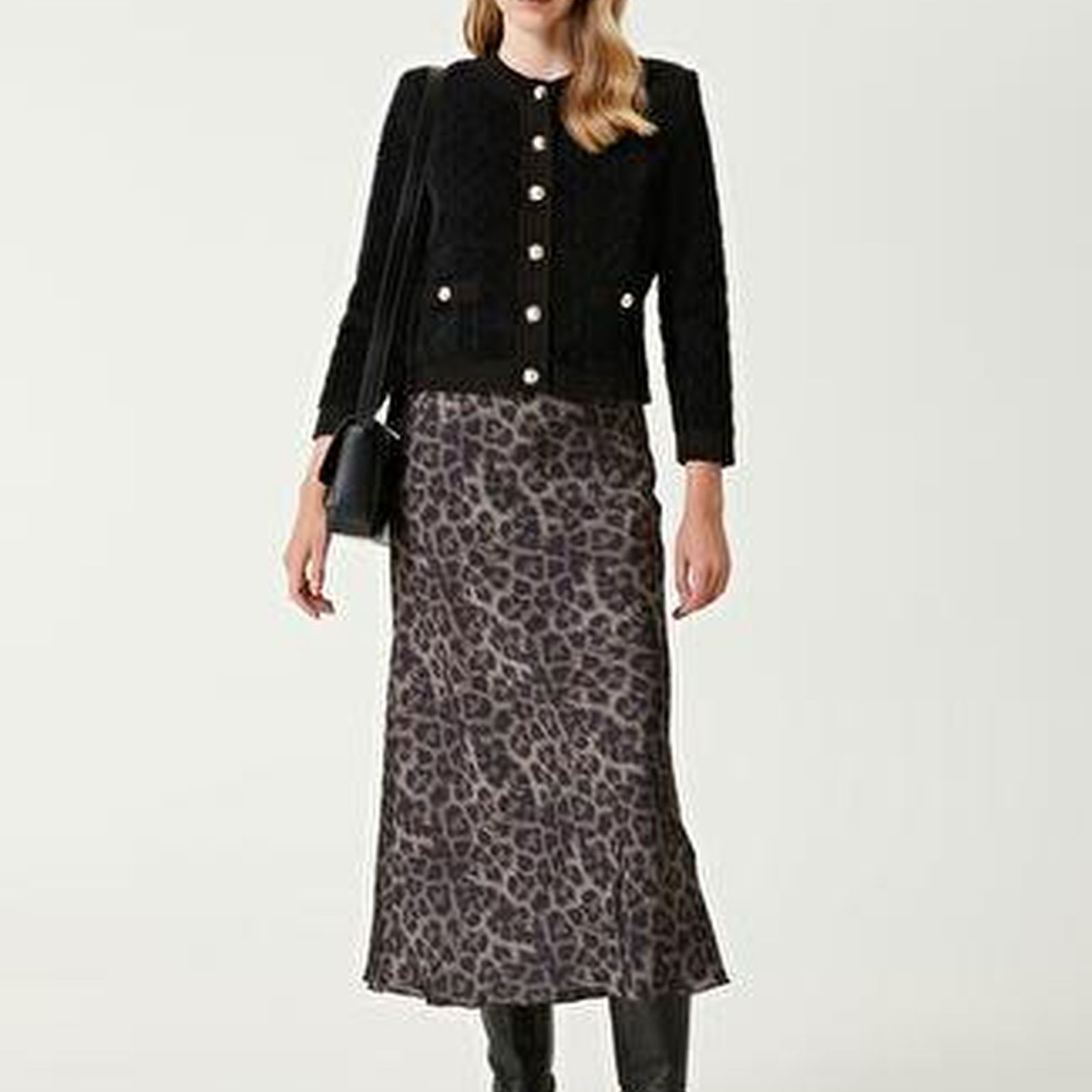 Leopar Desenli Midi Etek
