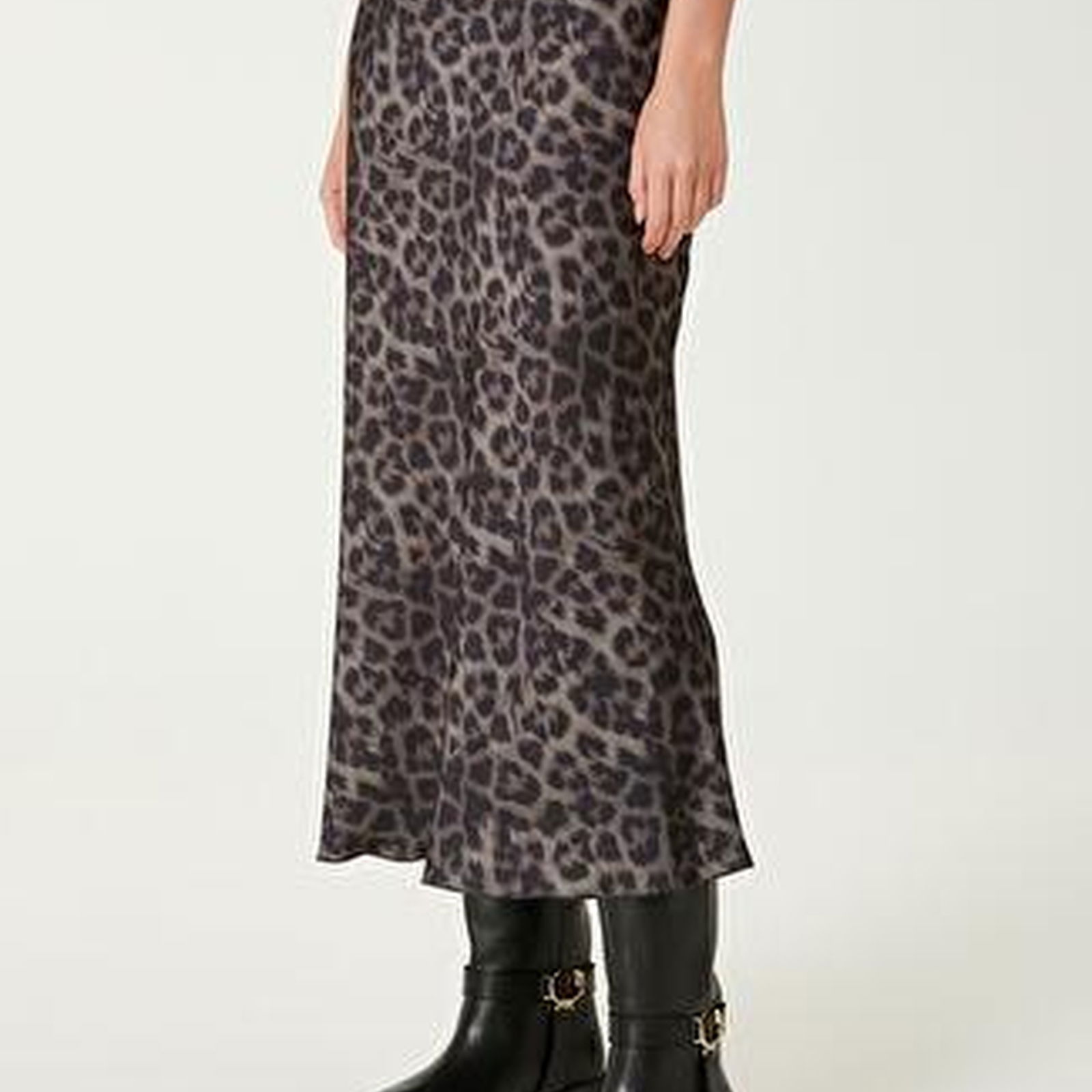 Leopar Desenli Midi Etek