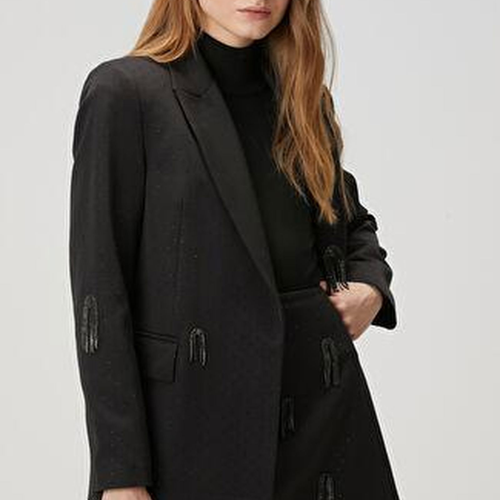 Siyah Taşlı Abiye Blazer Ceket