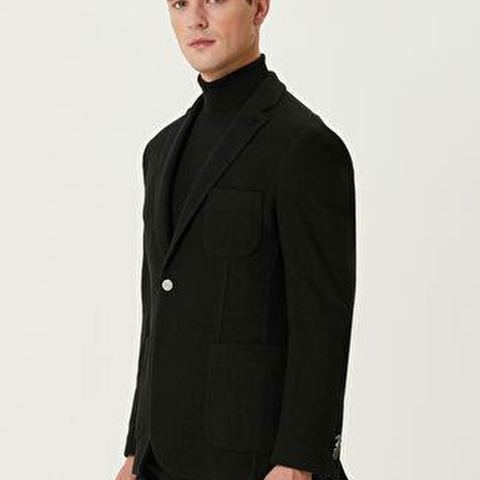 Siyah Dikiş Detaylı Blazer