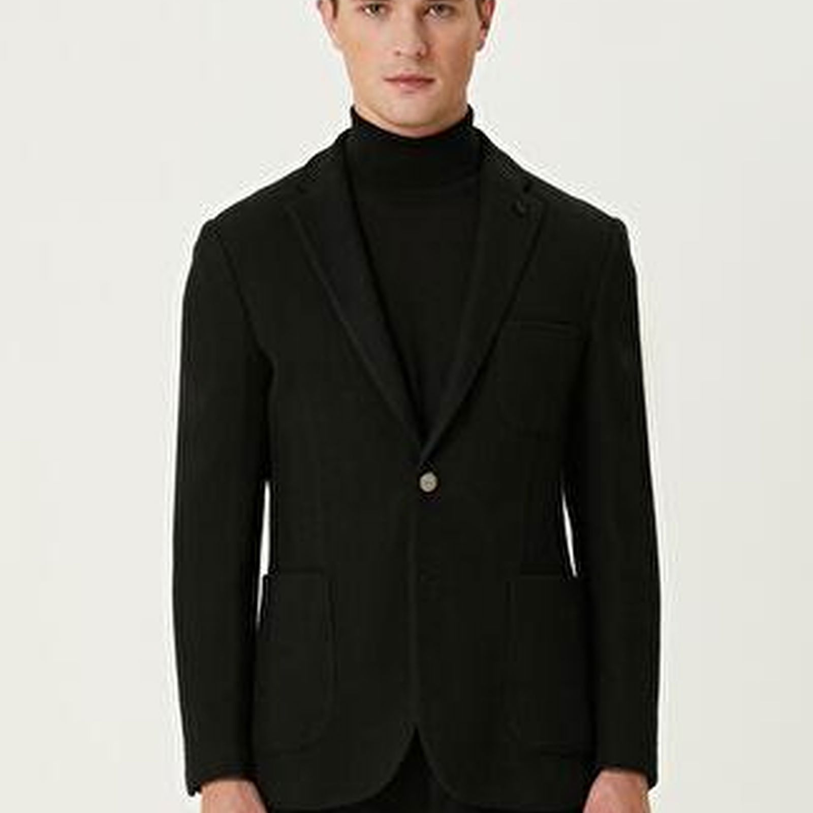 Siyah Dikiş Detaylı Blazer